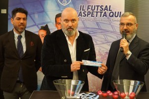 Coppa Italia calcio a cinque, Bonaccini, Manghi e atleti _ 6 marzo 2019