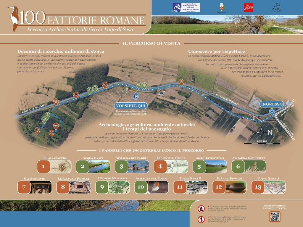 Percorso delle 100 fattorie romane a Porcari ristrutturato