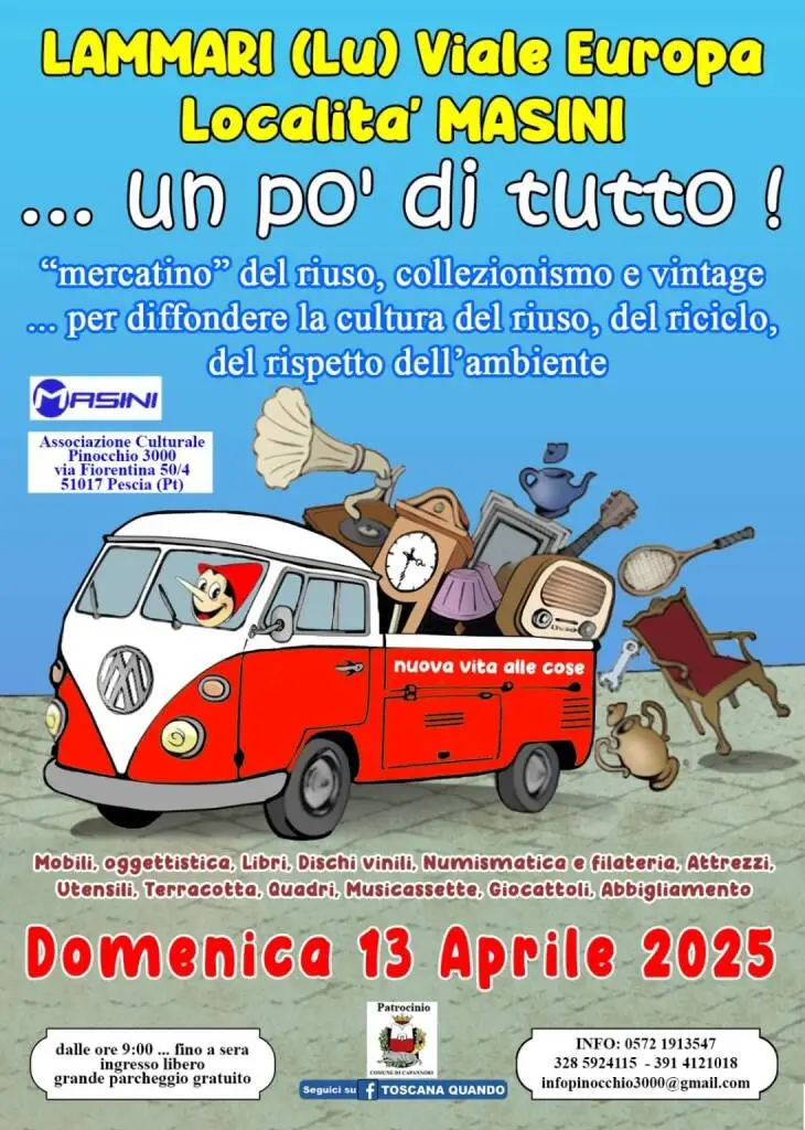 Sul viale Europa il 13 aprile il mercatino del riuso …Un po’ di tutto!