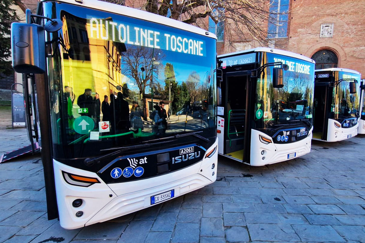 Presentazione nuovi bus urbani at a Siena