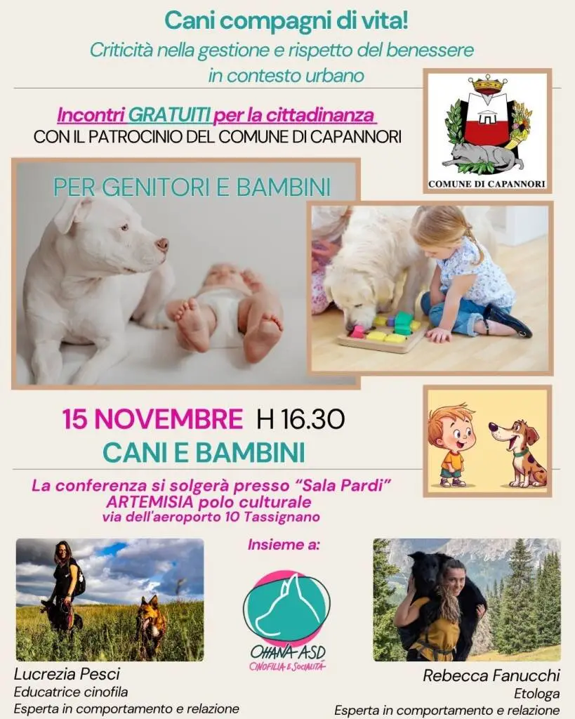 ‘Cani compagni di vita’, il convegno sulla gestione responsabile degli amici a quattro zampe