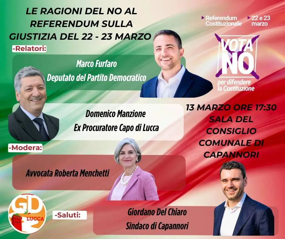 Le ragioni del ‘No’ al referendum del 22 e 23 marzo, l’incontro al Comune di Capannori