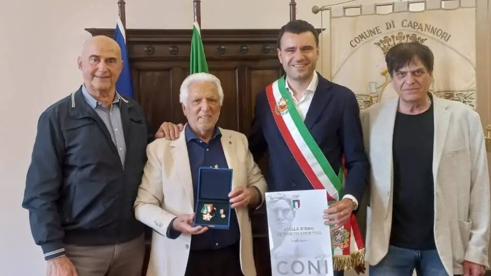 Capannori, il sindaco Del Chiaro riceve Ivano Fanini dopo il conferimento della Stella d’oro al merito sportivo