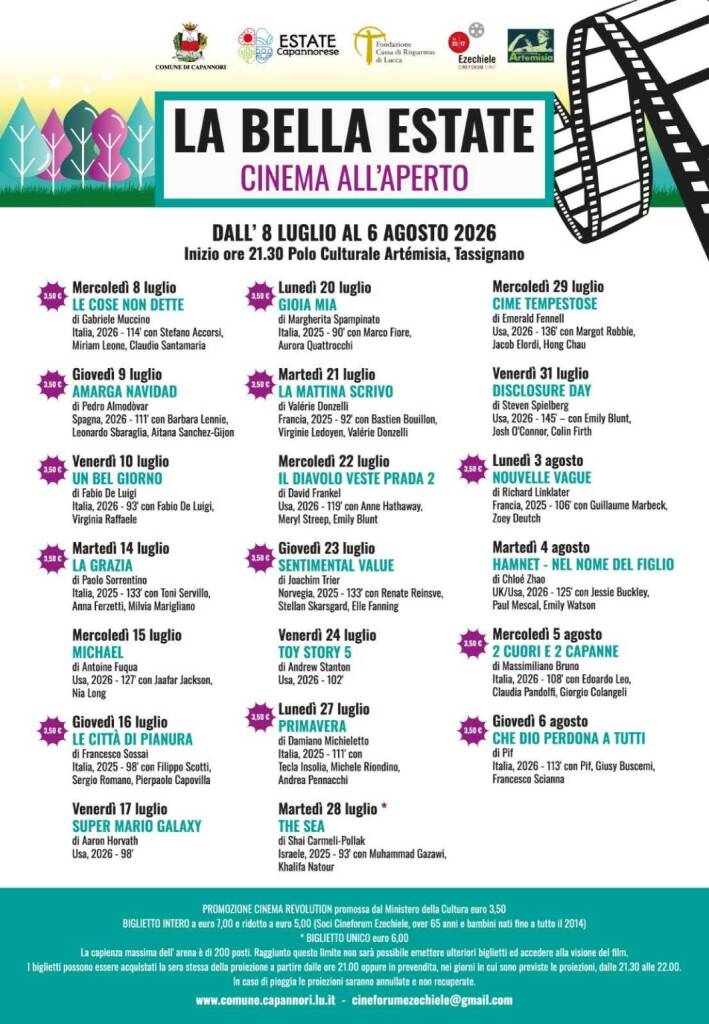 cinema all'aperto capannori