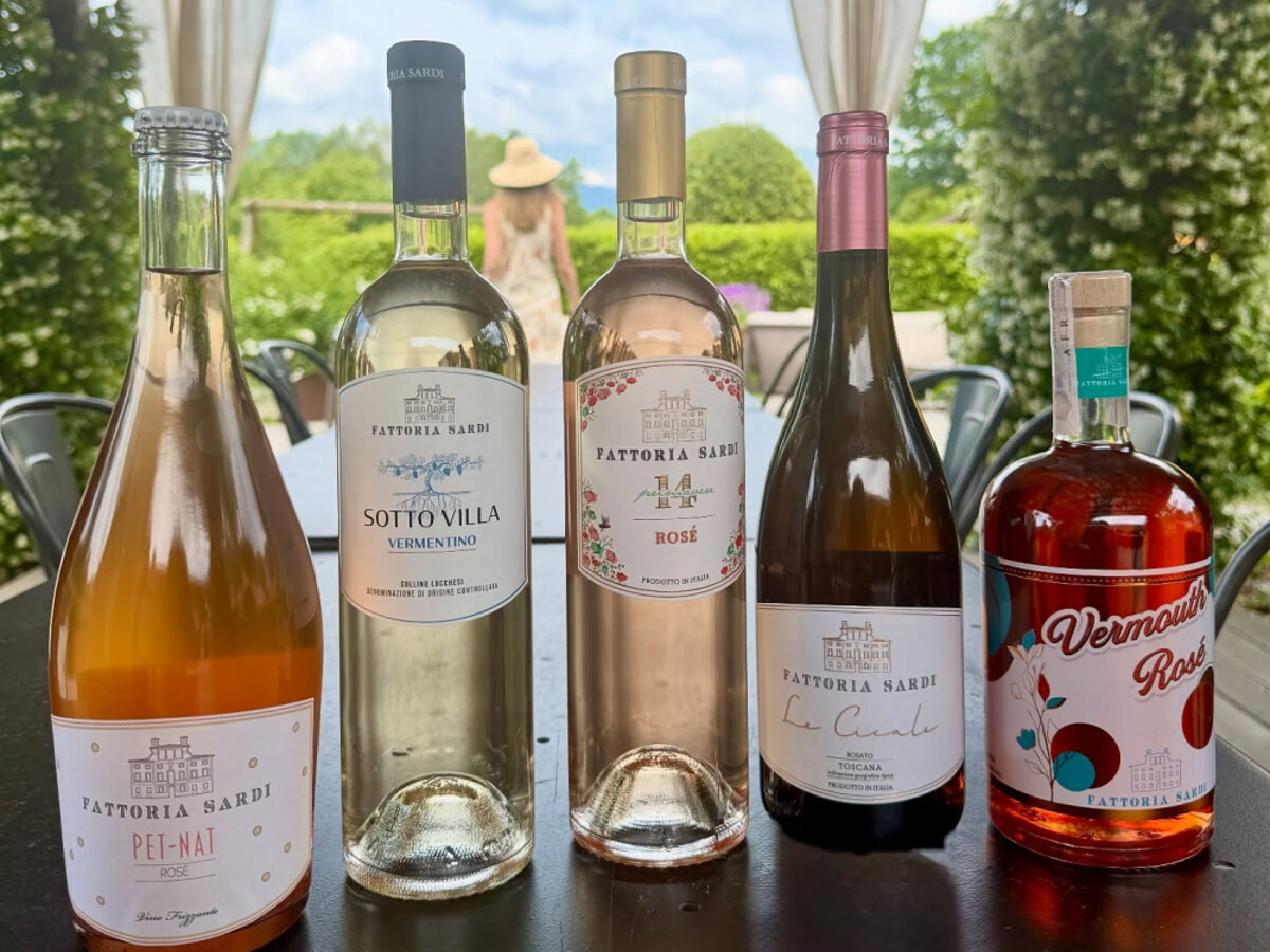 Alcuni dei vini di Fattoria Sardi