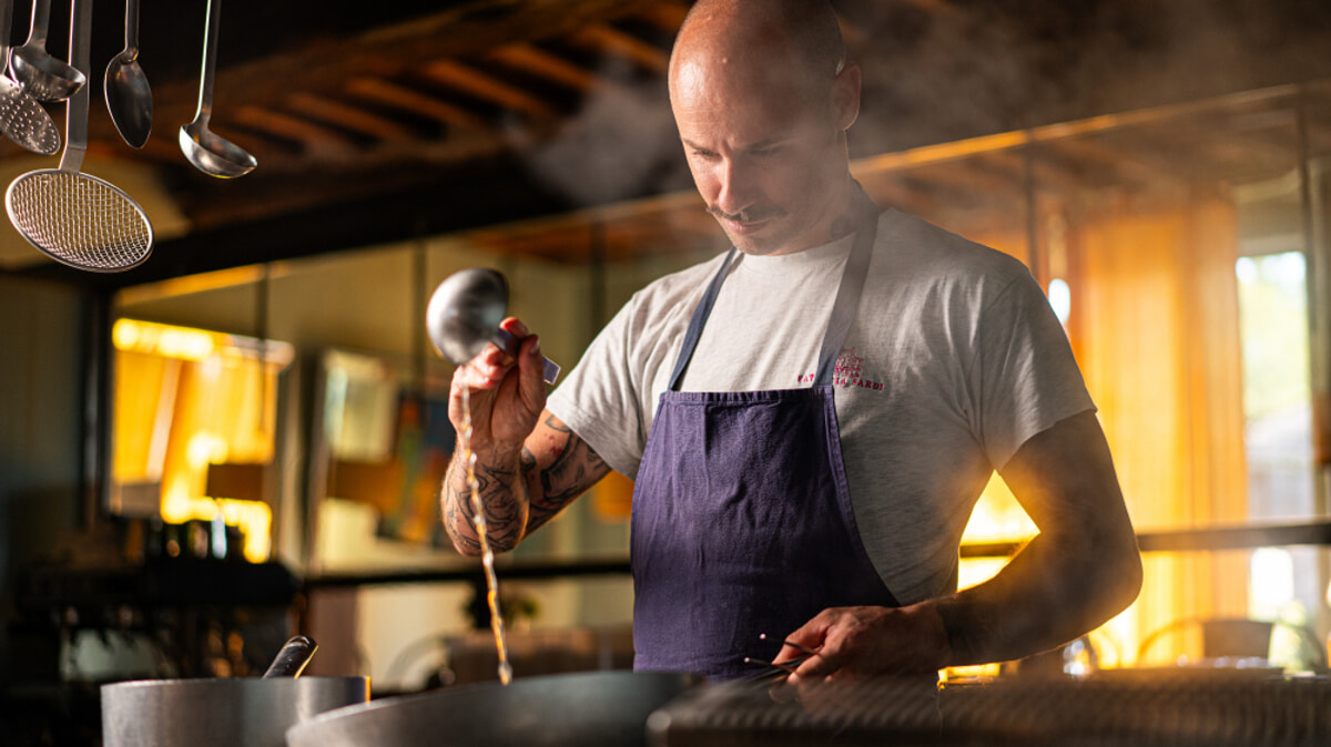 Lo chef del Ristoro di Fattoria Sardi Damiano Donati