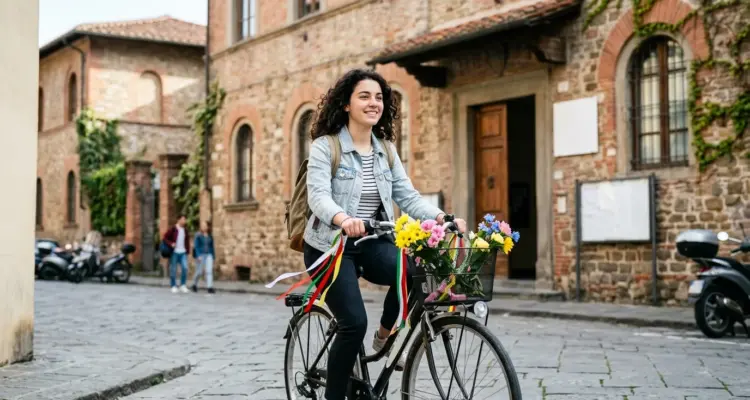 Lucca, il Kaki Bike porta un messaggio di pace a scuola