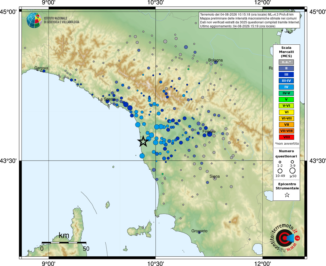 mappa terremoto
