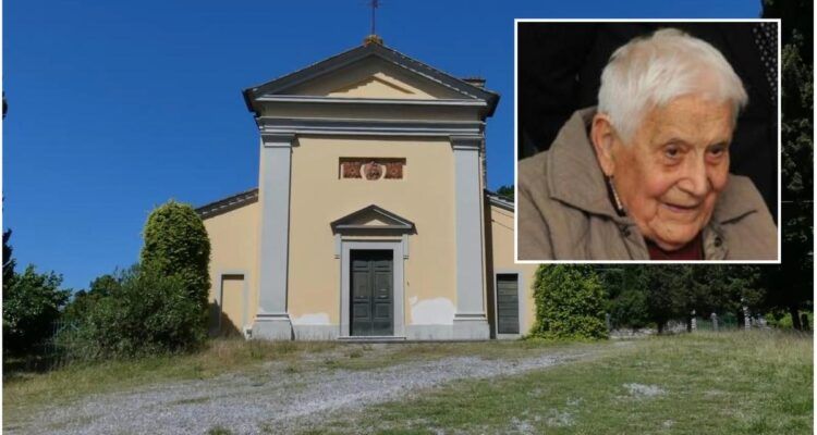 La chiesa di San Martino in Vignale, con il ritratto di fratel Arturo Paoli: da domenica 30 agosto niente più messa.