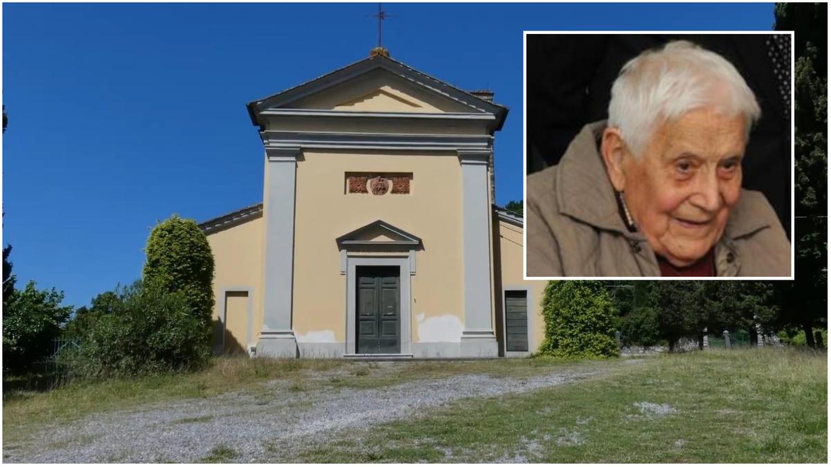 La chiesa di San Martino in Vignale, con il ritratto di fratel Arturo Paoli: da domenica 30 agosto niente più messa.