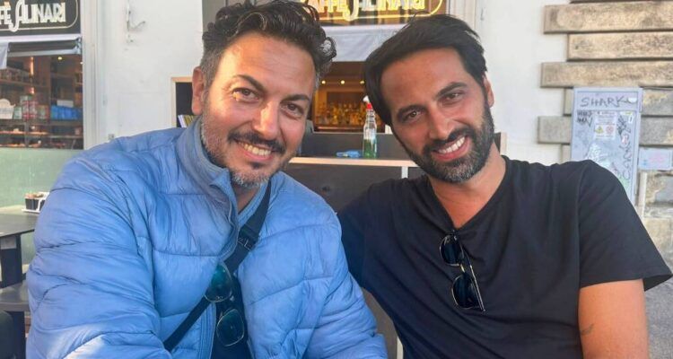 Marco Evangelisti, a destra, con il cugino Gisberto: il 39enne massese è stato ritrovato a Firenze dopo cinque giorni.
