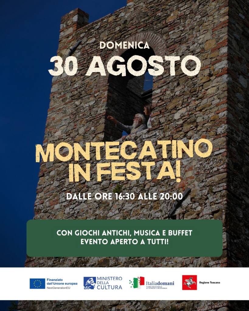 Locandina di Montecatino in festa con la torre riqualificata