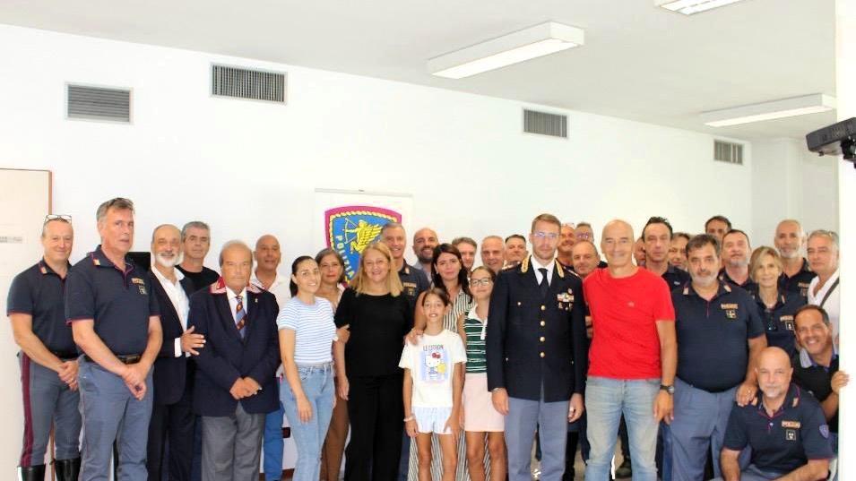 Saluto al dirigente Polstrada Pietro Ciaramella a Lucca