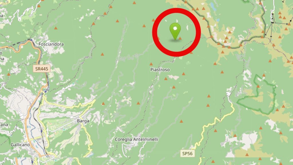 Scossa di terremoto in provincia di Lucca, zona Coreglia Antelminelli