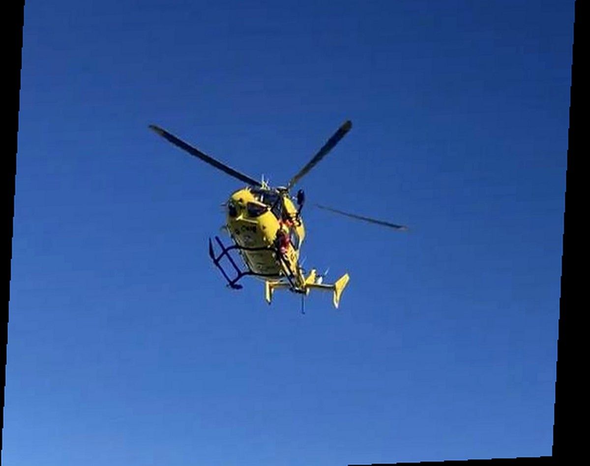 Elisoccorso Pegaso dopo lo scontro ciclista-auto sulla SP69 a Castelnuovo