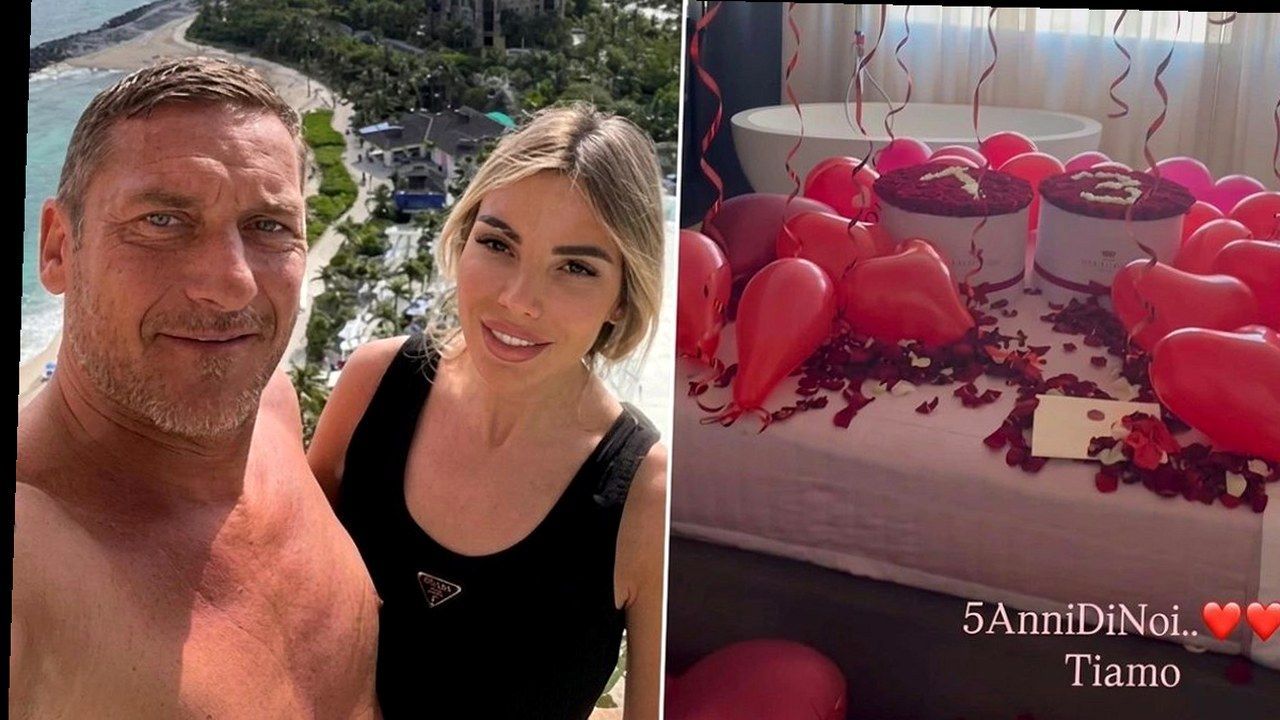 Francesco Totti e Noemi Bocchi — nuova inquadratura, stessi volti