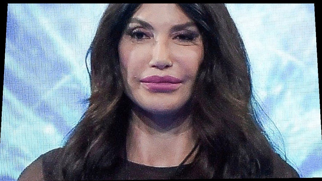 Carmen Di Pietro e Giancarlo Danto al GF Vip: cover Bigodino, warp geometrico (volti invariati)