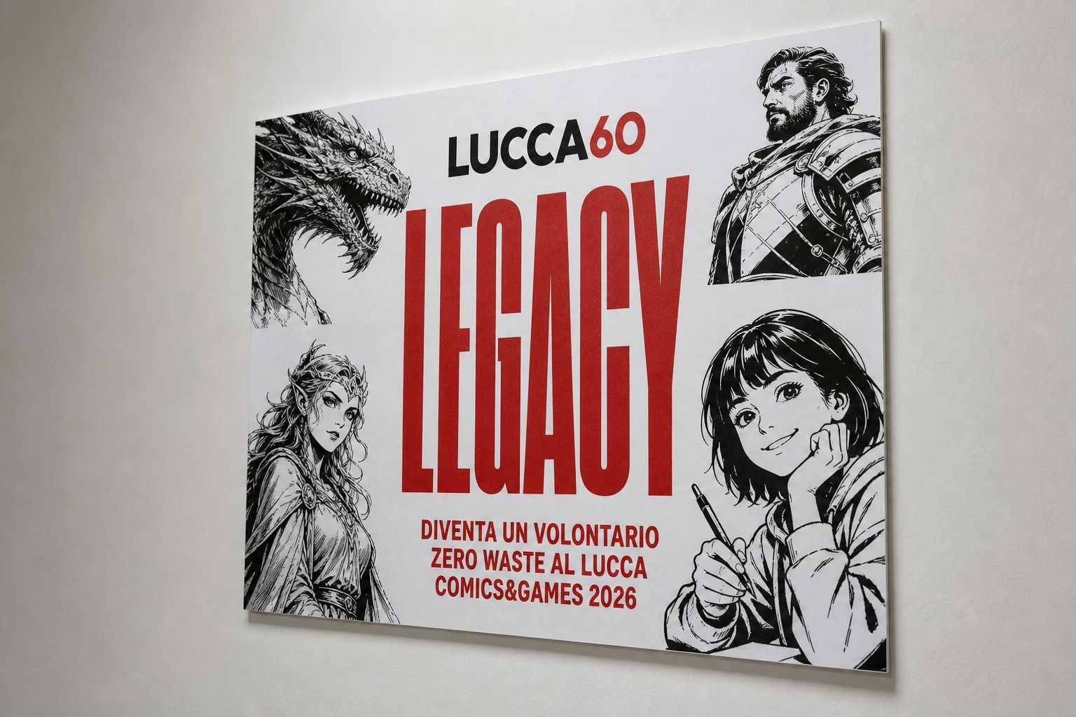 Manifesto Lucca 60 Legacy: diventa un volontario Zero Waste al Lucca Comics and Games 2026