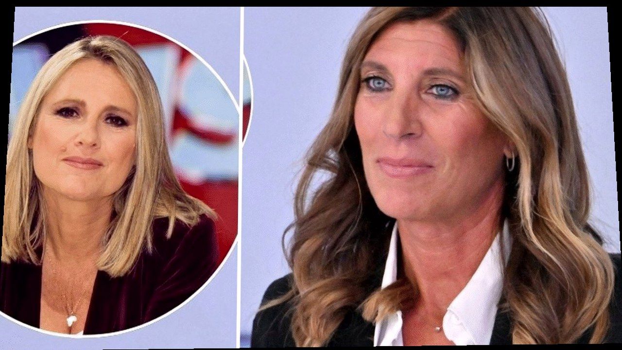 Raffaella Griggi e Federica Sciarelli nel passaggio di consegne a Chi l’ha visto? — stessa scena della fonte Bigodino, nuova angolazione geometrica (volti invariati)