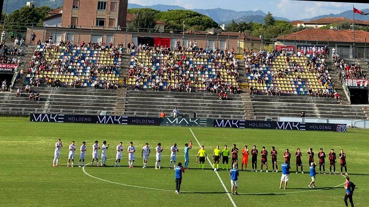 Lucchese-Aquila Montevarchi al Porta Elisa, formazioni in campo