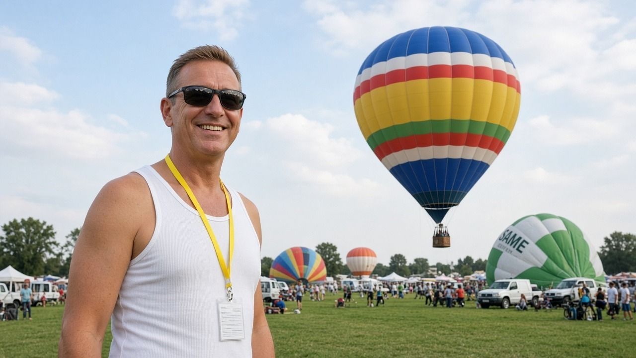 Capannori, Massimo Raffanti alla Festa dell Aria tra le mongolfiere