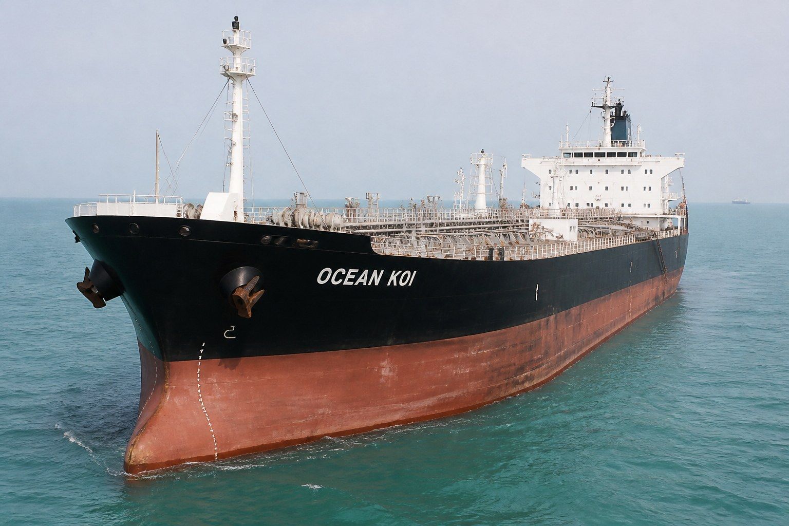 La petroliera OCEAN KOI in navigazione nello Stretto di Hormuz