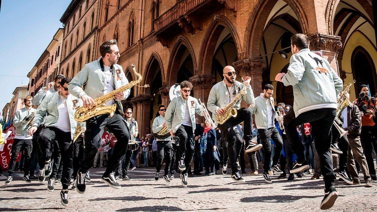 Street band in piazza al Montecatini Jazz Festival (nuova angolazione, stessi volti)