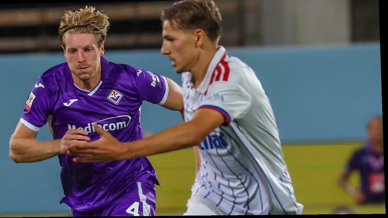 Calciatori Pisa e Fiorentina in azione, inquadratura ricostruita