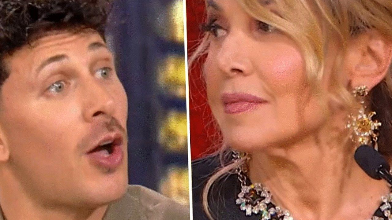 Pasquale La Rocca e Barbara D'Urso in primo piano negli studi Rai