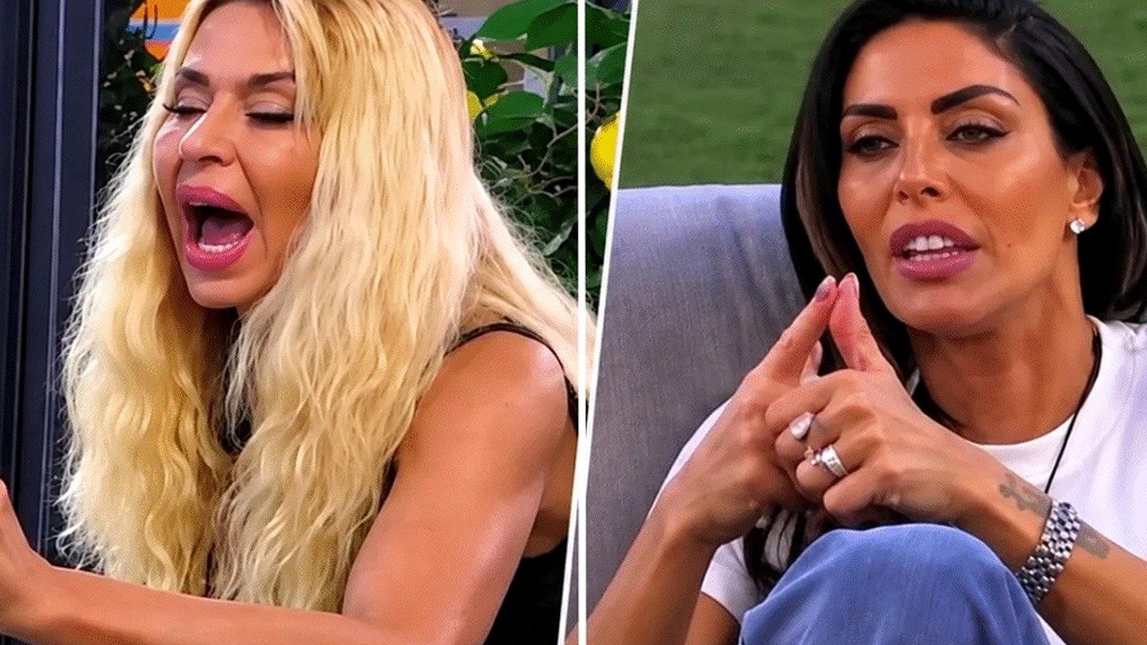 Valeria Marini e Guendalina Tavassi durante la lite nella Casa del Grande Fratello Vip