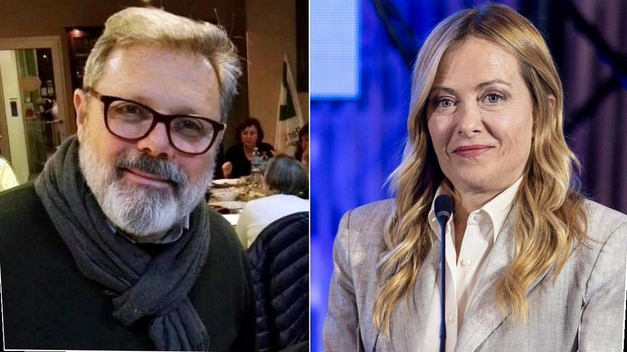 Floriano Della Bella, capogruppo Pd a Pontedera, e la premier Giorgia Meloni
