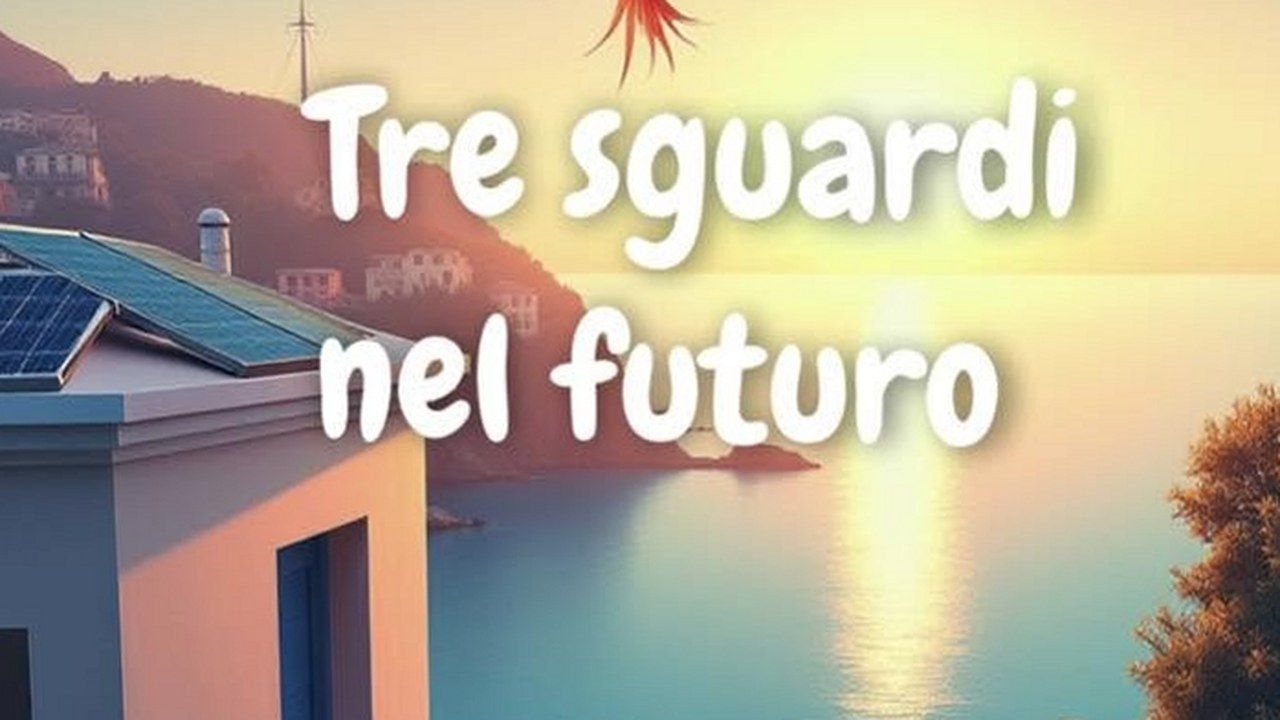 La copertina del libro Tre sguardi nel futuro di Paolo Vezzosi, presentato a Villa Le Sughere al Marginone di Altopascio