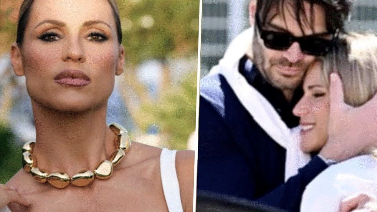 Michelle Hunziker e Giulio Berruti in una foto di coppia sorridenti
