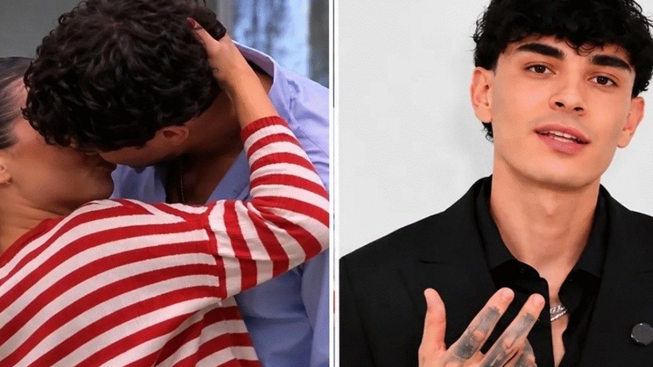 Il bacio tra Piera Meloni e Alessandro Roncaccia al GF Vip e, a destra, Gian Marco Ciaccia