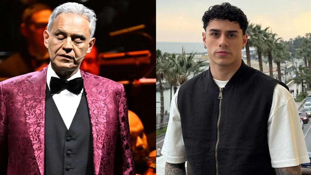 Andrea Bocelli e Alessandro Roncaccia, concorrente del Grande Fratello Vip